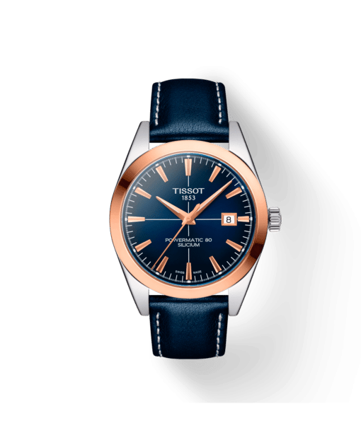 Tissot Gentleman Powermatic 80 Silicium Solid 18K Gold bezel - T927.407.46.041.00